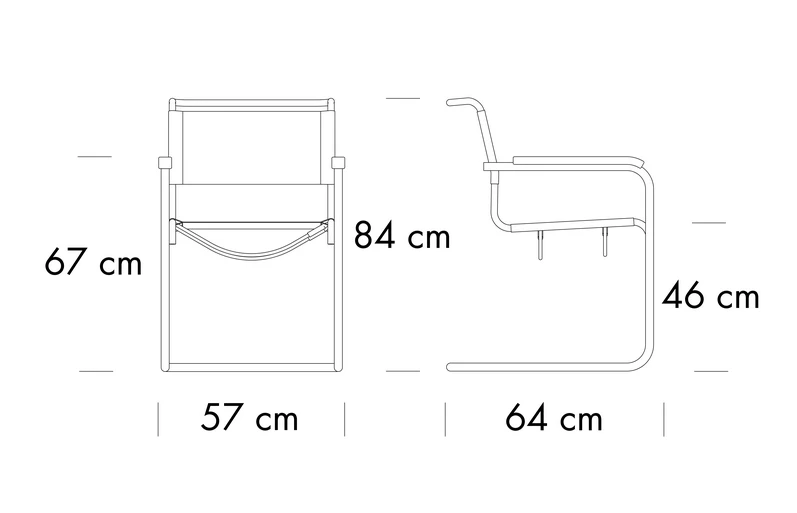 Abmessungen des Thonet S 34 N