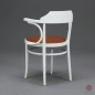 Preview: Thonet 233 P Bugholzstuhl in Weiß mit neuem Leder in Braun - gebraucht Preview: Thonet 233 P Bugholzstuhl in Weiß mit neuem Leder in Braun - gebraucht
