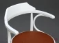 Preview: Thonet 233 P Bugholzstuhl in Weiß mit neuem Leder in Braun - gebraucht Preview: Thonet 233 P Bugholzstuhl in Weiß mit neuem Leder in Braun - gebraucht