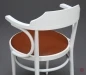 Preview: Thonet 233 P Bugholzstuhl in Weiß mit neuem Leder in Braun - gebraucht Preview: Thonet 233 P Bugholzstuhl in Weiß mit neuem Leder in Braun - gebraucht
