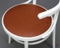 Preview: Thonet 233 P Bugholzstuhl in Weiß mit neuem Leder in Braun - gebraucht Preview: Thonet 233 P Bugholzstuhl in Weiß mit neuem Leder in Braun - gebraucht