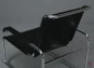 Mobile Preview: Thonet S35 L Freischwinger Sessel mit schwarzem Leder gebraucht
