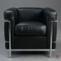 Preview: Cassina LC2 Sessel mit schwarzem Leder chairmondo