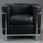 Preview: Cassina LC2 Sessel mit schwarzem Leder chairmondo