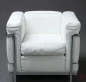 Preview: Cassina LC2 Sessel mit weißem Leder chairmondo