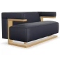 Preview: Tecta F51-2 Zweisitzer Sofa mit Lederbezug in dunkelblau und Eiiche Gestell Preview: Tecta F51-2 Zweisitzer Sofa mit Lederbezug in dunkelblau und Eiiche Gestell