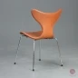 Preview: Fritz Hansen 3108 Lily Chair mit braunem Lederpolster gebraucht