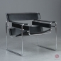 Preview: Gavina / Knoll Wassily Chair Kernleder schwarz gebraucht frontal