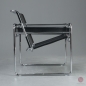 Preview: Gavina / Knoll Wassily Chair Kernleder schwarz gebraucht Seitenansciht