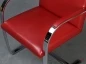 Preview: Knoll Brno Freischwinger mit rotem Leder und verchromtem Gestell gebraucht