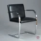 Preview: Knoll Brno Freischwinger mit schwarzem Leder und verchromtem Gestell gebraucht Preview: Knoll Brno Freischwinger mit schwarzem Leder und verchromtem Gestell gebraucht