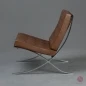Preview: Knoll Barcelona Chair mit braunem Leder gebraucht