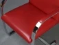 Preview: Knoll Brno Freischwinger mit rotem Leder und verchromtem Gestell gebraucht