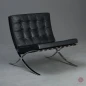 Preview: Knoll Barcelona Chair mit schwarzem Leder gebraucht Preview: Knoll Barcelona Chair mit schwarzem Leder gebraucht