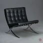 Preview: Knoll Barcelona Chair mit schwarzem Leder gebraucht Preview: Knoll Barcelona Chair mit schwarzem Leder gebraucht
