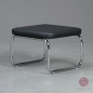 Preview: L&C stendal Bauhaus Hocker berlin Bezug Leder schwarz Gesetll verchromt