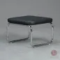 Preview: L&C stendal Bauhaus Hocker berlin Bezug Leder schwarz Gesetll verchromt