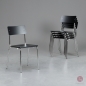 Preview: L&C Stendal Comeback Stuhl Schwarz stapelbar, Gestell verchromt