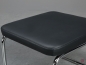Preview: L&C stendal Bauhaus Hocker berlin Bezug Leder schwarz Gesetll verchromt