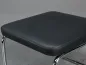 Preview: L&C stendal Bauhaus Hocker berlin Bezug Leder schwarz Gesetll verchromt