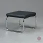Preview: L&C stendal Bauhaus Hocker berlin Bezug Leder schwarz Gesetll verchromt