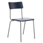Preview: L&C Stendal Comeback Stuhl mit Gestell aus Stahlroht und Stitz- und Rückenfläche in kobaltblau gebeiztem Buchenschichtholz