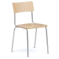 Preview: L&C Stendal Comeback Stuhl mit Gestell aus Stahlroht und Stitz- und Rückenfläche in klar lackiertem Buchenschichtholz