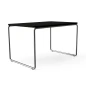 Preview: L&C Stendal Layko Bauhaus Tisch Gestell verchromt Tischplatte schwarz HPL