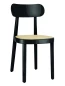 Preview: Thonet 118 Stuhl in Hochglanzoptik, Farbe RAL 9005 Schwarz, aus Buchenholz mit Wiener Geflecht