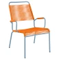Preview: Rigi Sessel mit Armlehnen in Orange und Pastelblau– Vorderansicht Preview: Rigi Sessel mit Armlehnen in Orange und Pastelblau– Vorderansicht