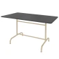 Preview: Rigi Metalltisch mit anthrazitfarbener Tischplatte und Gestell in Pastellsand Preview: Rigi Metalltisch mit anthrazitfarbener Tischplatte und Gestell in Pastellsand