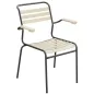Preview: Schaffner Säntis Stuhl mit PVC Lättli in pastellbraun und Gestell in graphit
