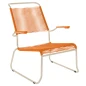 Preview: Säntis Spaghetti Lounger mit Kufen und Armlehnen in Braun mit orangem Gestell Preview: Säntis Spaghetti Lounger mit Kufen und Armlehnen in Braun mit orangem Gestell