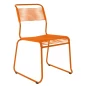 Preview: Schaffner Säntis Kufen Stuhl orange einfarbig – wetterfest, stapelbar & Swiss-Made