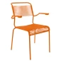 Preview: Schaffner Säntis Stuhl mit Armlehnen orange Gestell Grau– wetterfest, stapelbar & Swiss-Made Preview: Schaffner Säntis Stuhl mit Armlehnen orange Gestell Grau– wetterfest, stapelbar & Swiss-Made