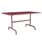 Preview: Schaffner Säntis rechteckiger Metalltisch 140x80 cm in bordeaux