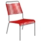 Preview: Spaghetti Lounger mit roter Bespannung und anthrazitfarbenem Gestell – Vorderansicht Preview: Spaghetti Lounger mit roter Bespannung und anthrazitfarbenem Gestell – Vorderansicht