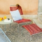 Preview: Säntis Lounger mit roter Spaghetti Bespannung und feuerverzinktem Gestell