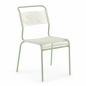Preview: Schaffner Säntis Spaghetti Stuhl mit weissem OceanYarn® Bespannung und feuerverzinktem Gestell