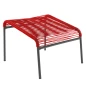 Preview: Säntis Lounger Spaghetti Hocker in Rot mit feuerverzinktem Gestell