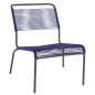 Preview: Säntis Lounger in Kaliblau mit anthrazitfarbenem Gestell