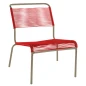 Preview: Säntis Lounger in Rot mit champagnerfarbenem Gestell