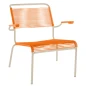 Preview: Säntis Spaghetti Lounger in Orange mit pastellbraunem Gestell
