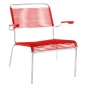 Preview: Säntis Spaghetti Lounger in Rot mit feuerverzinktem Gestell