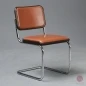 Preview: Thonet S32 P Freischwinger mit braunem Kunstleder Polster gebraucht Preview: Thonet S32 P Freischwinger mit braunem Kunstleder Polster gebraucht