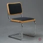 Preview: Thonet S23 P Freischwinger mit Stoff Polster Schwarz Preview: Thonet S23 P Freischwinger mit Stoff Polster Schwarz