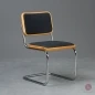 Preview: Thonet S23 P Freischwinger mit Stoff Polster Schwarz Preview: Thonet S23 P Freischwinger mit Stoff Polster Schwarz