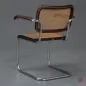 Preview: Thonet B64 Freischwinger um 1930 Bauhaus Stuhl Mahagoni mit Wiener Geflecht gebraucht