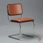 Preview: Thonet S32 P Freischwinger mit braunem Kunstleder Polster gebraucht Preview: Thonet S32 P Freischwinger mit braunem Kunstleder Polster gebraucht