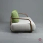 Preview: Thonet 2002 Design Sofa Couch mit Stoffbezug Grau Grün gebraucht